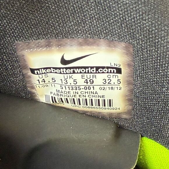 Nike Mens Size 14.5 Hyperfuse Vapor Carbon Elite Black Football Cleats Shoes - Picture 11 of 11